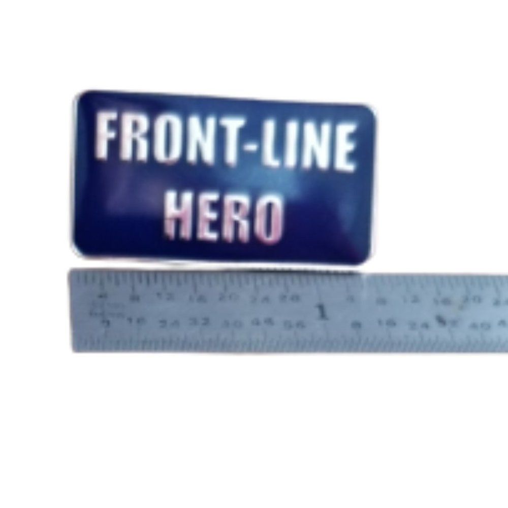 Front‑Line Hero Enamel Tac Pin Navy Silver 1" Unisex New - Picture 6 of 9